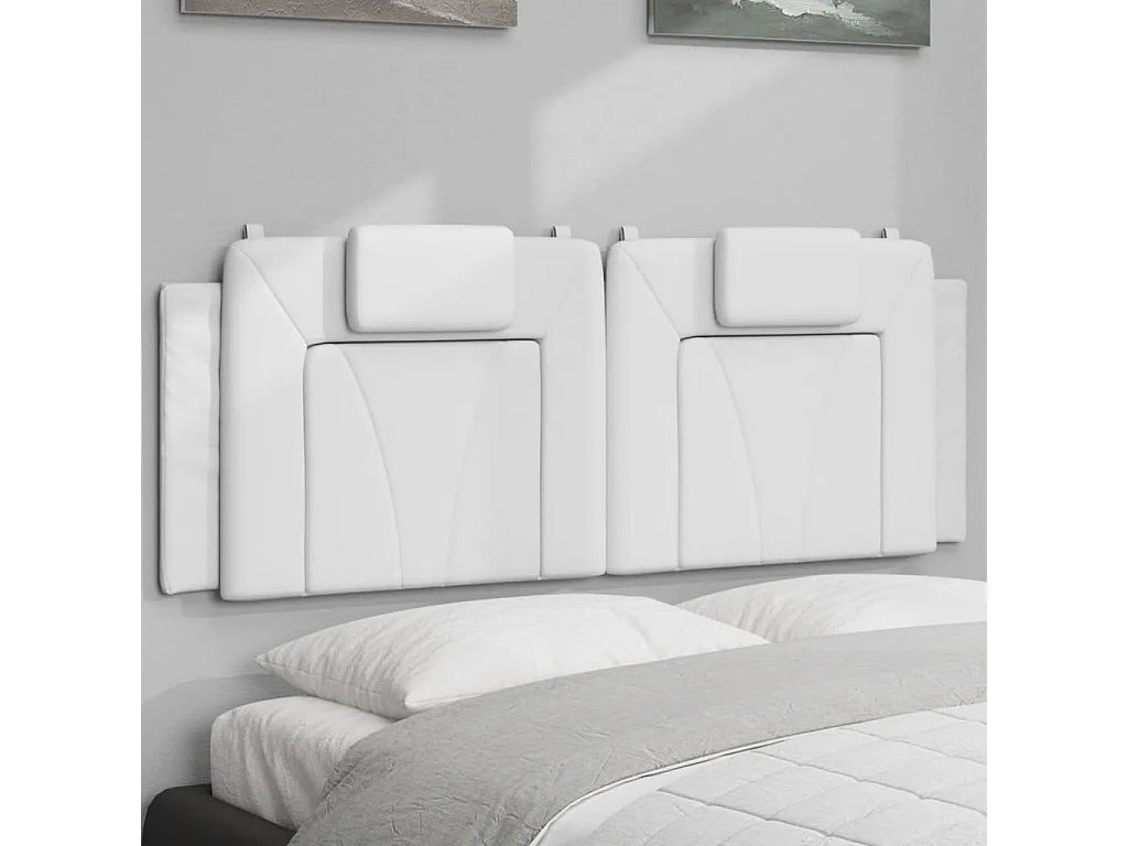 Coussin de tête de lit Viana blanc 140 cm similicuir