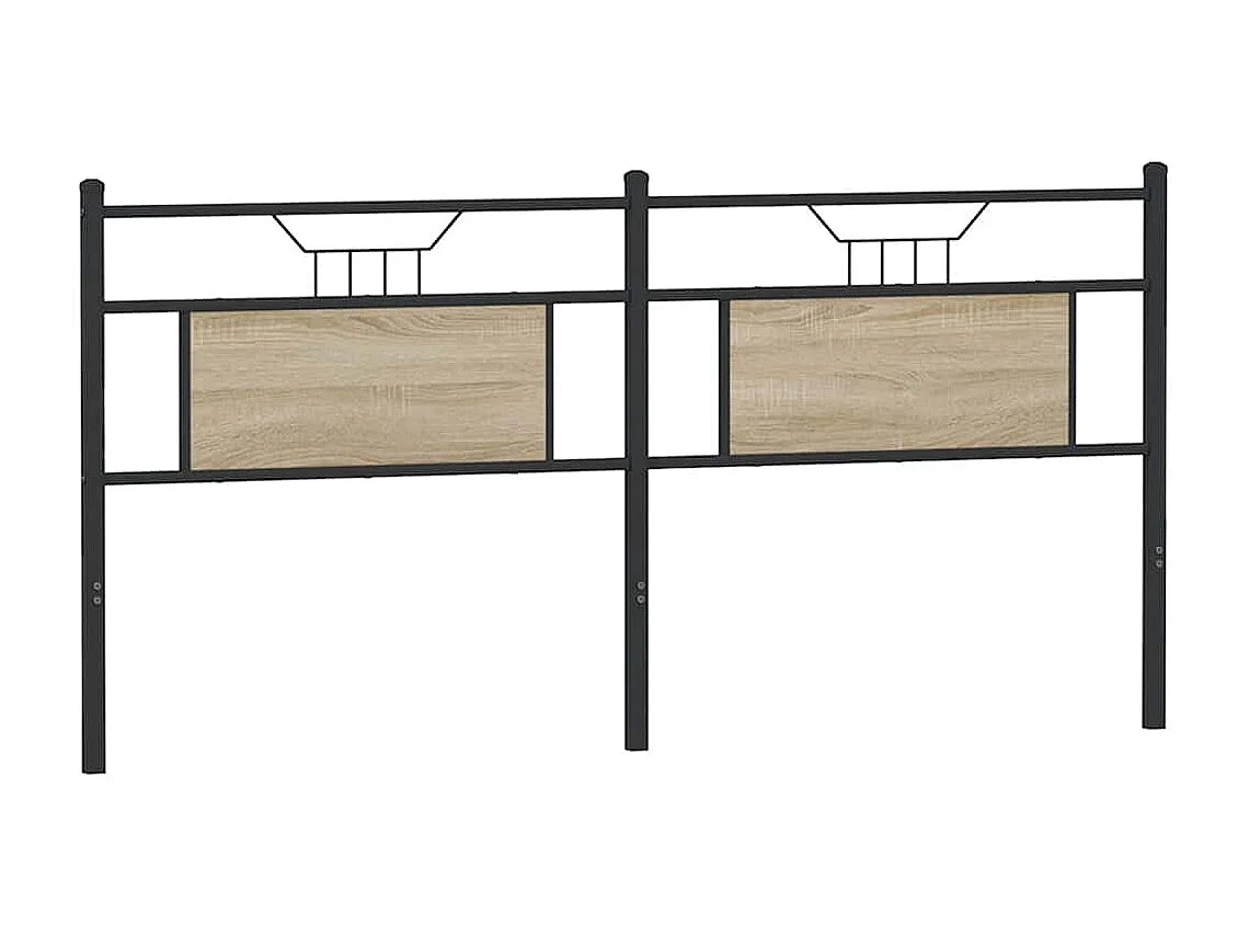 Cabeceira de cama 180 cm derivados madeira/aço carvalho sonoma
