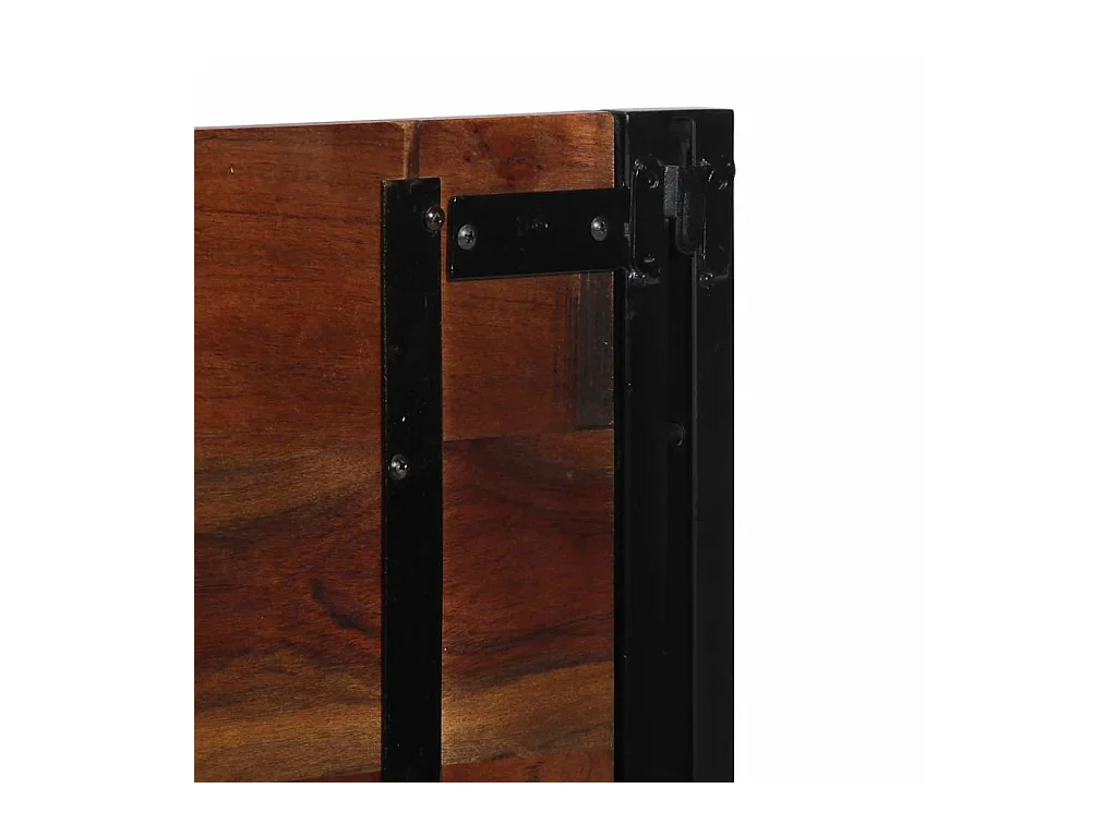 Kopfteil 100 cm Altholz Massivholz und Eisen