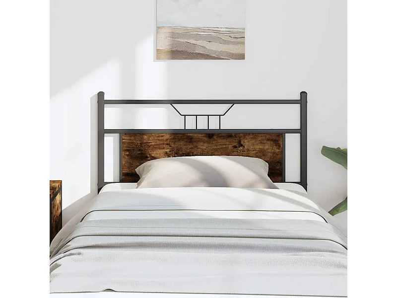 Kopfteil Räuchereiche 107 cm Holzwerkstoff und Stahl