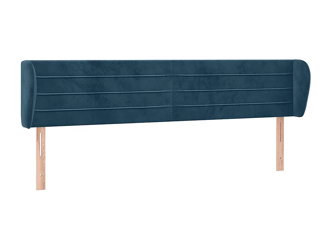 Tête de lit avec oreilles Bleu foncé 183x23x78/88 cm Velours