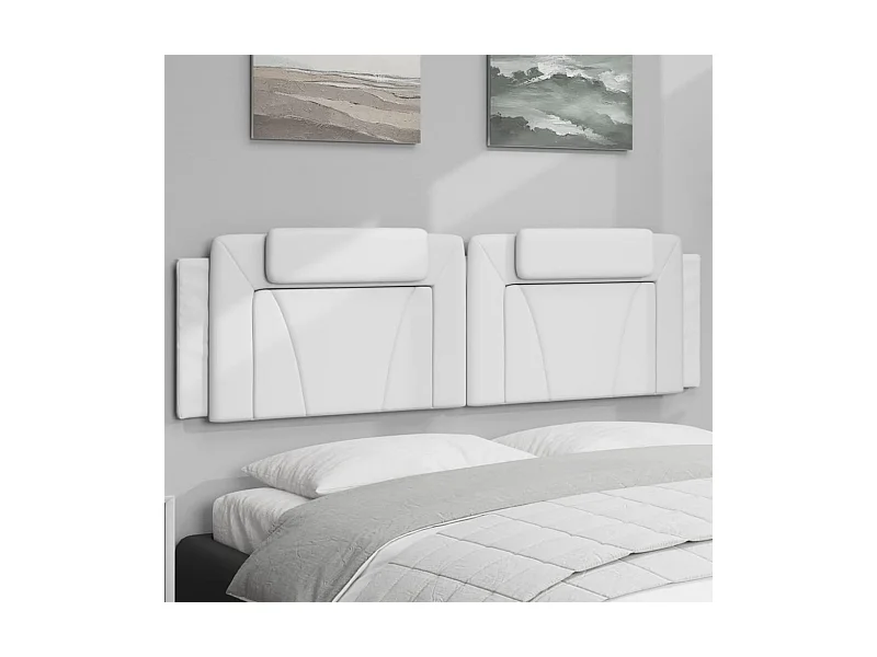 Hoofdbordkussen "Viana" 180 cm kunstleer wit