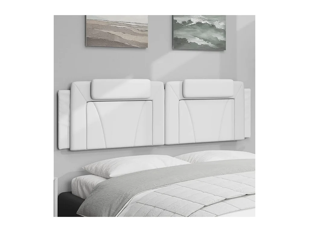 Hoofdbordkussen "Viana" 180 cm kunstleer wit