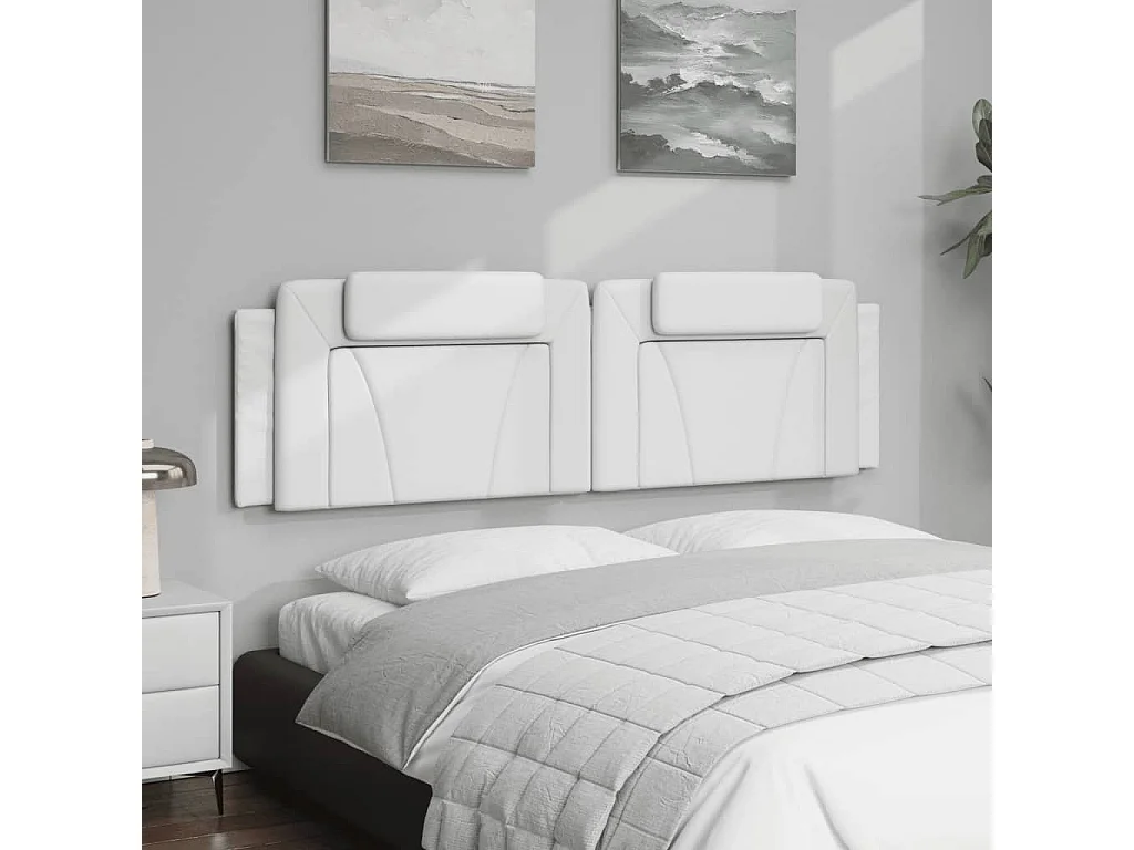 Kopfteil-Kissen "Viana" Weiß 180 cm Kunstleder
