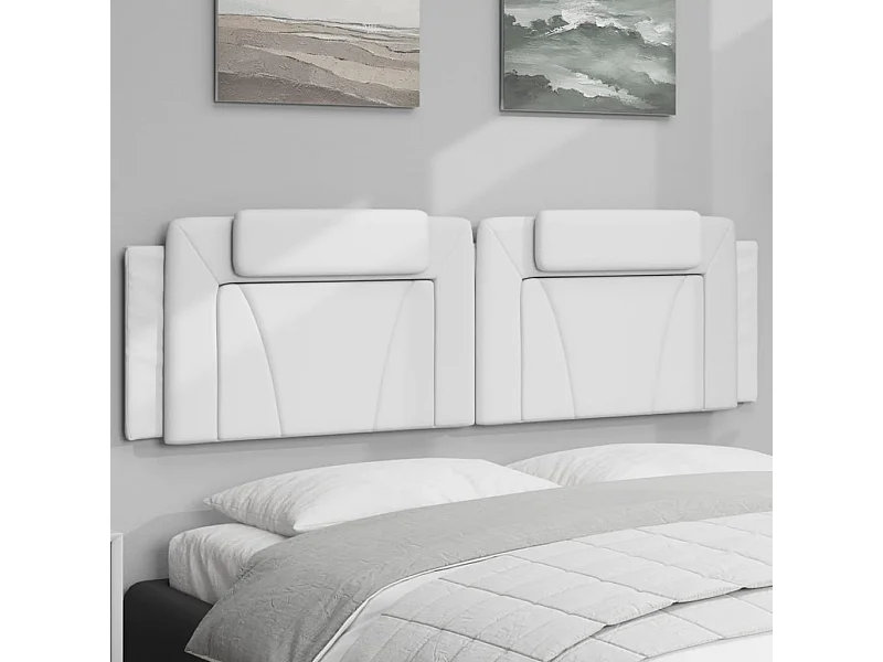Hoofdbordkussen "Viana" 180 cm kunstleer wit