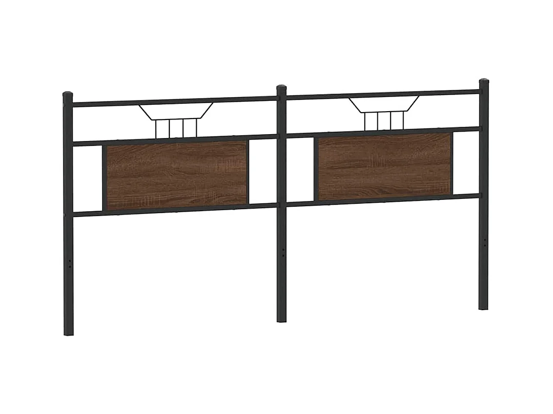 Tête de lit chêne marron 180 cm bois d'ingénierie et acier