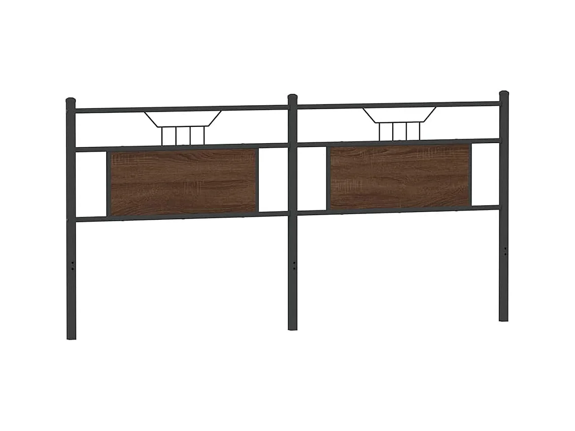 Tête de lit chêne marron 180 cm bois d'ingénierie et acier