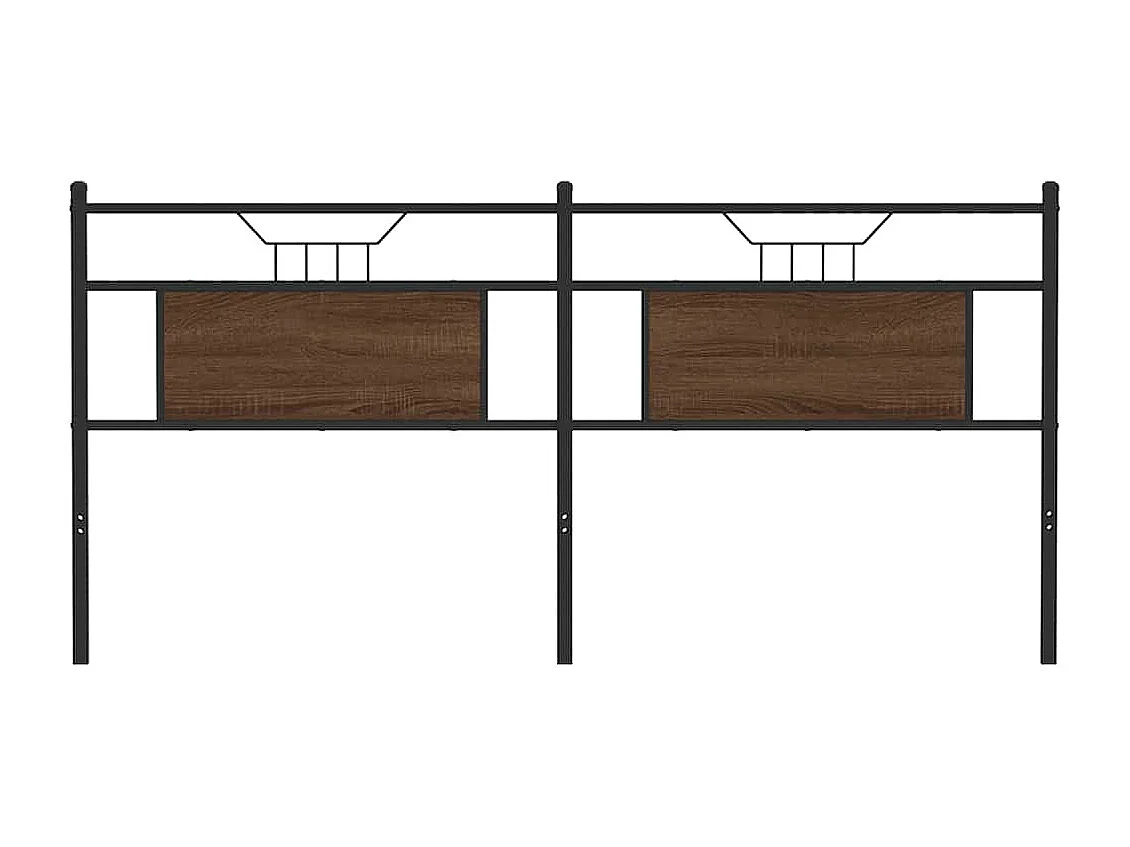 Cabeceira de cama 180cm derivados madeira/aço carvalho castanho