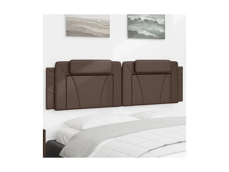 Hoofdbordkussen "Viana" 180 cm kunstleer bruin