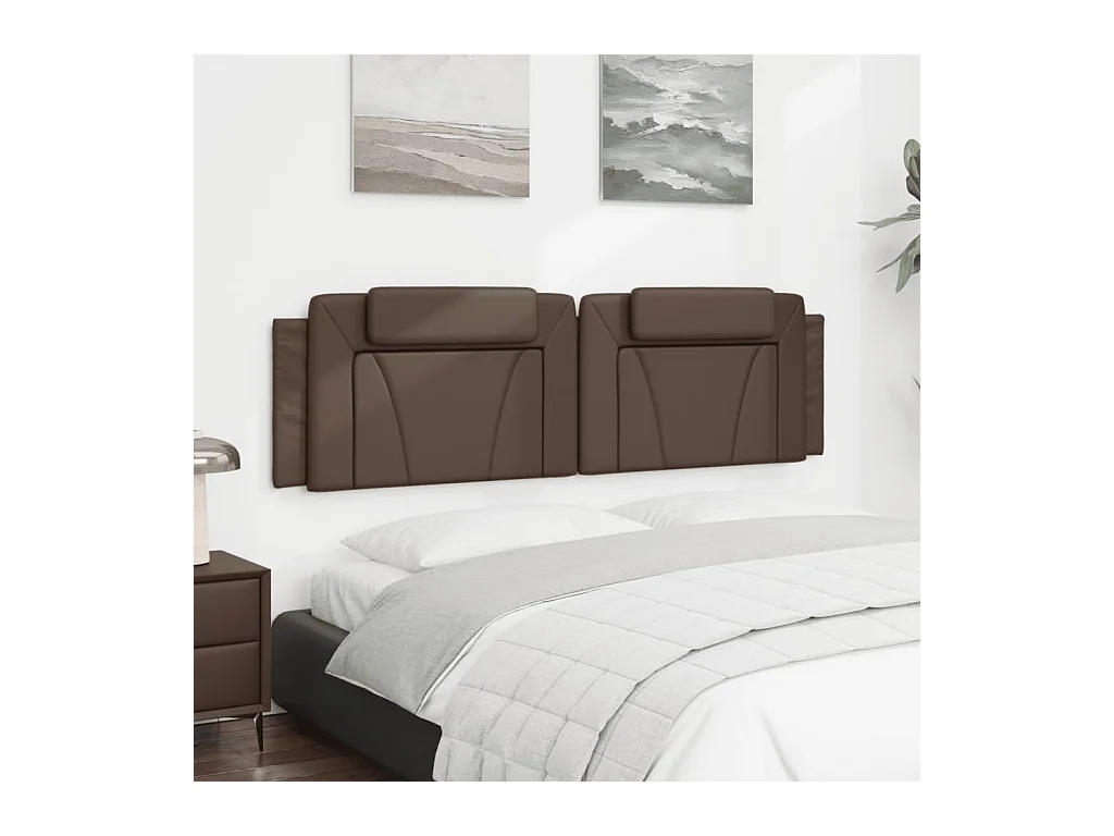 Hoofdbordkussen "Viana" 180 cm kunstleer bruin