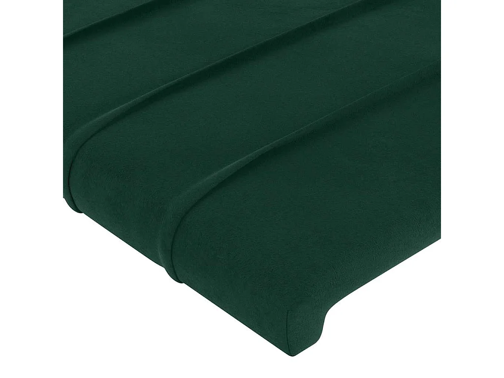 Cabeceira cama c/ luzes LED veludo 147x16x78/88 cm verde-escuro
