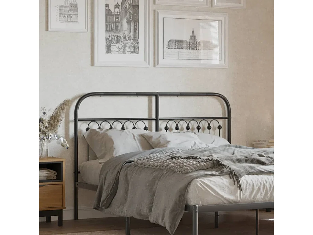 Cabeceira de cama 135 cm metal preto