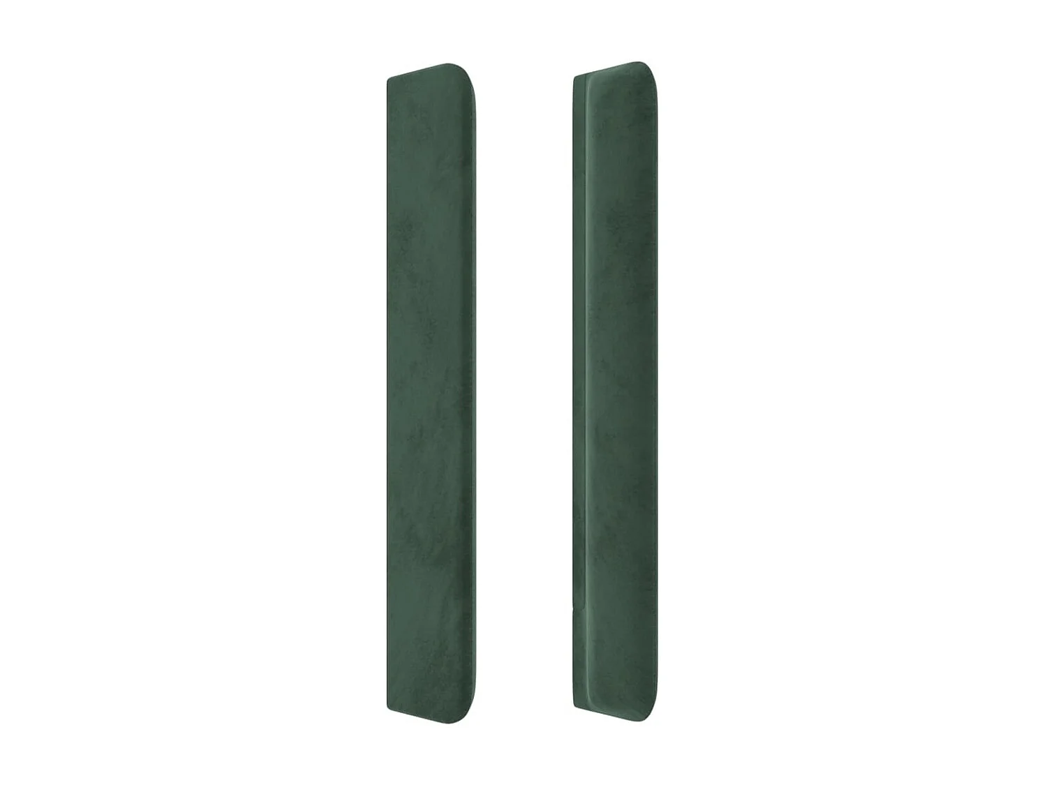 Cabeceira de cama c/ LED veludo 183x16x118/128 cm verde-escuro