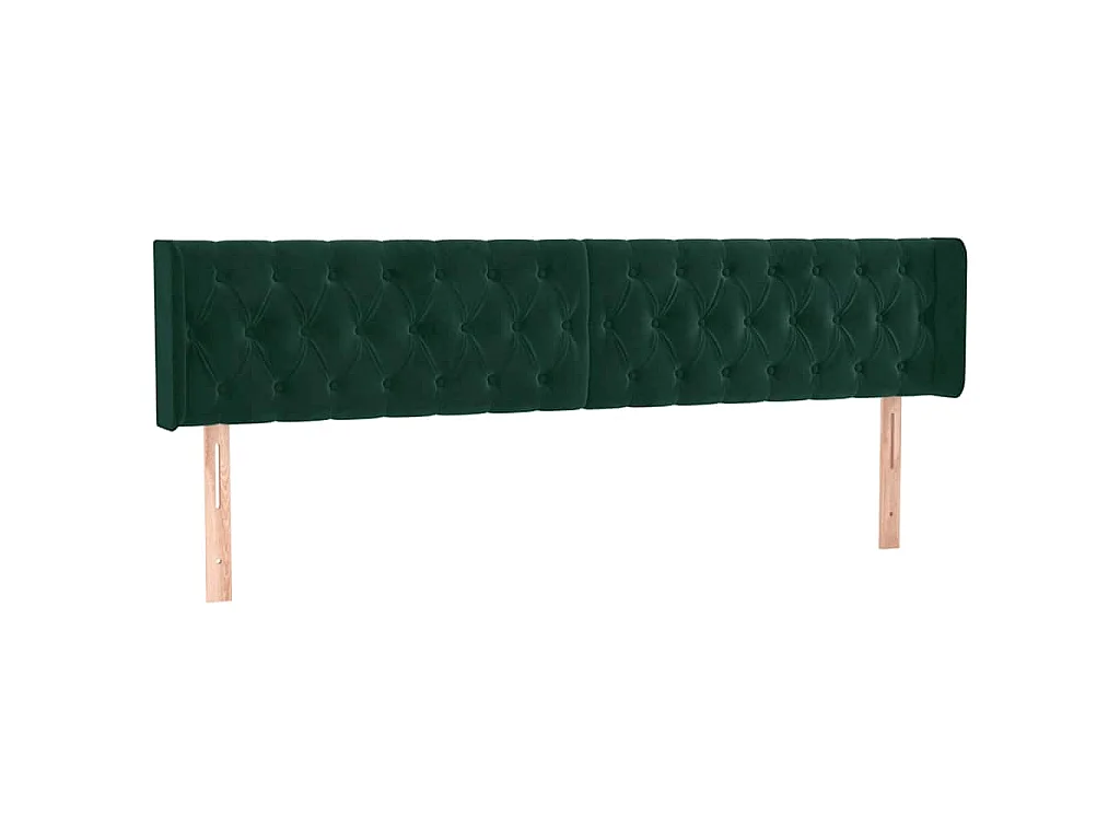 Kopfteil mit Ohren Dunkelgrün 183x16x78/88 cm Samt