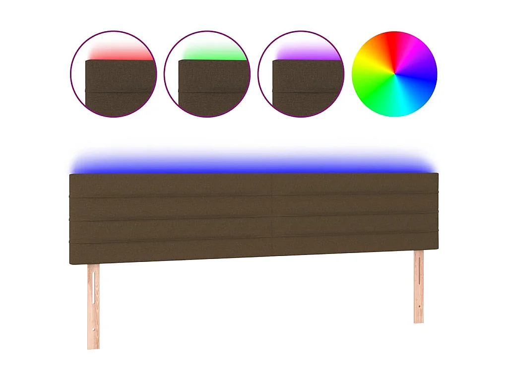 Hoofdbord LED 180x5x78/88 cm stof donkerbruin