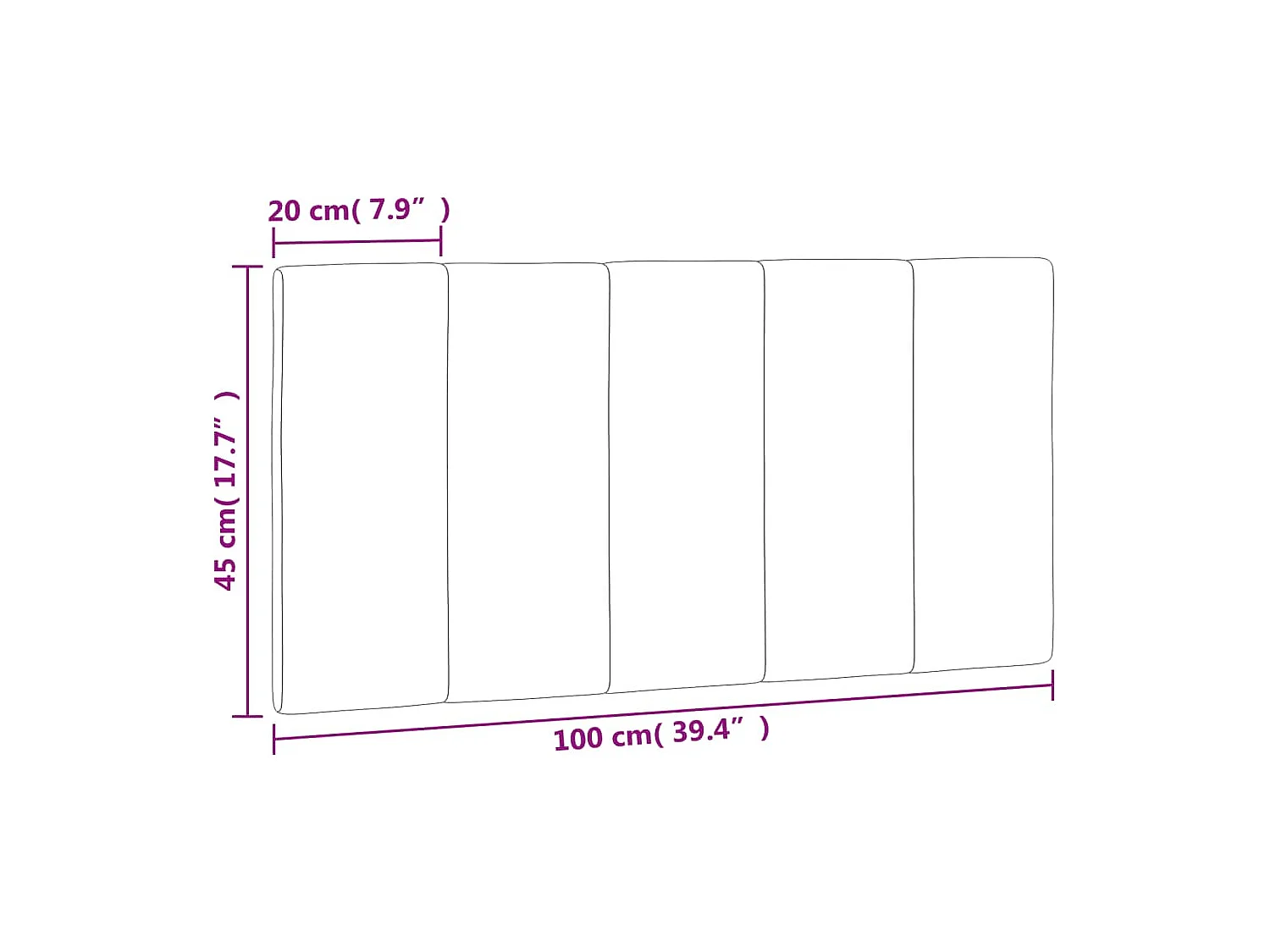 Cuscino Testiera Rosa 100 cm in Velluto