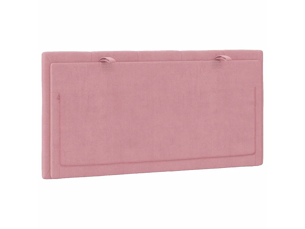 Coussin de tête de lit Hanko rose 100 cm velours