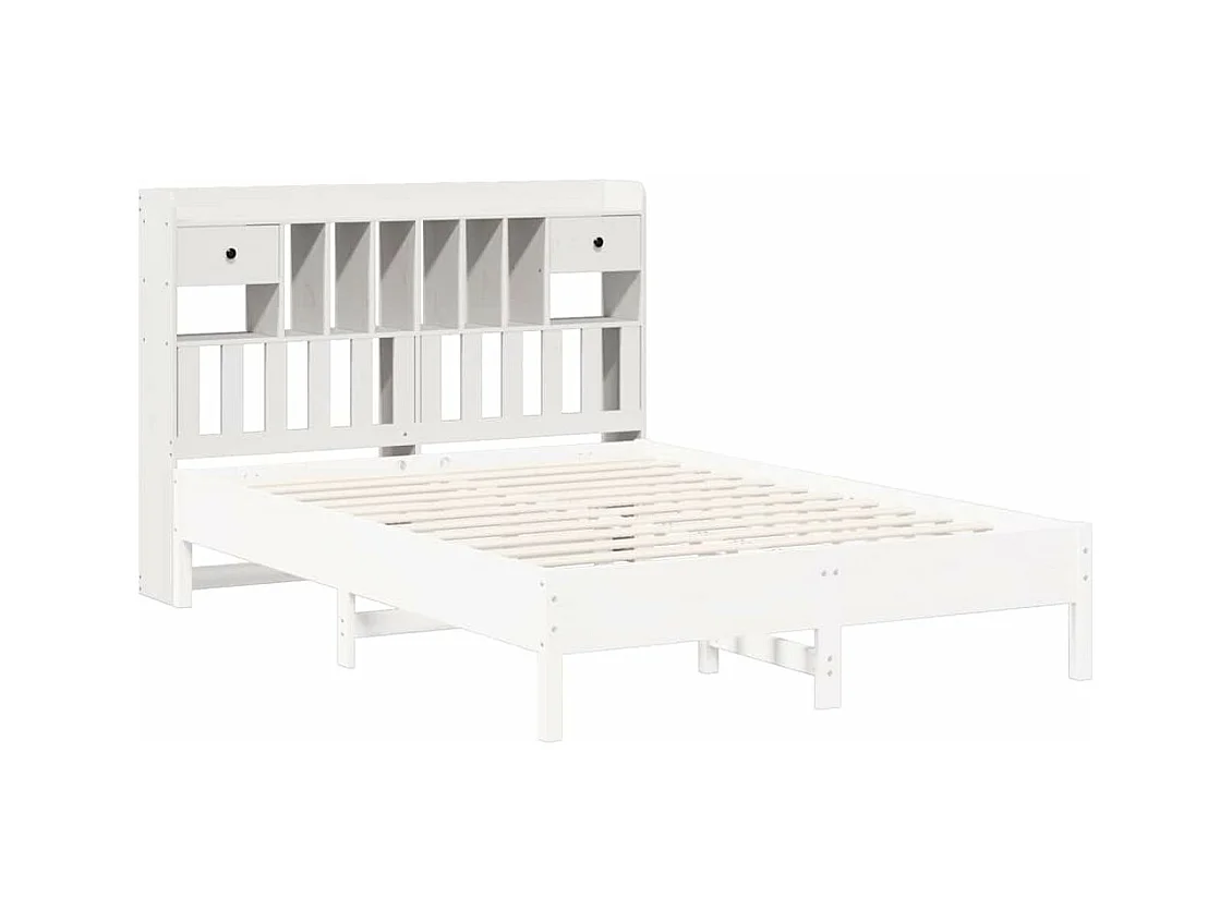 Cabecero de cama almacenaje madera maciza pino blanco 160 cm