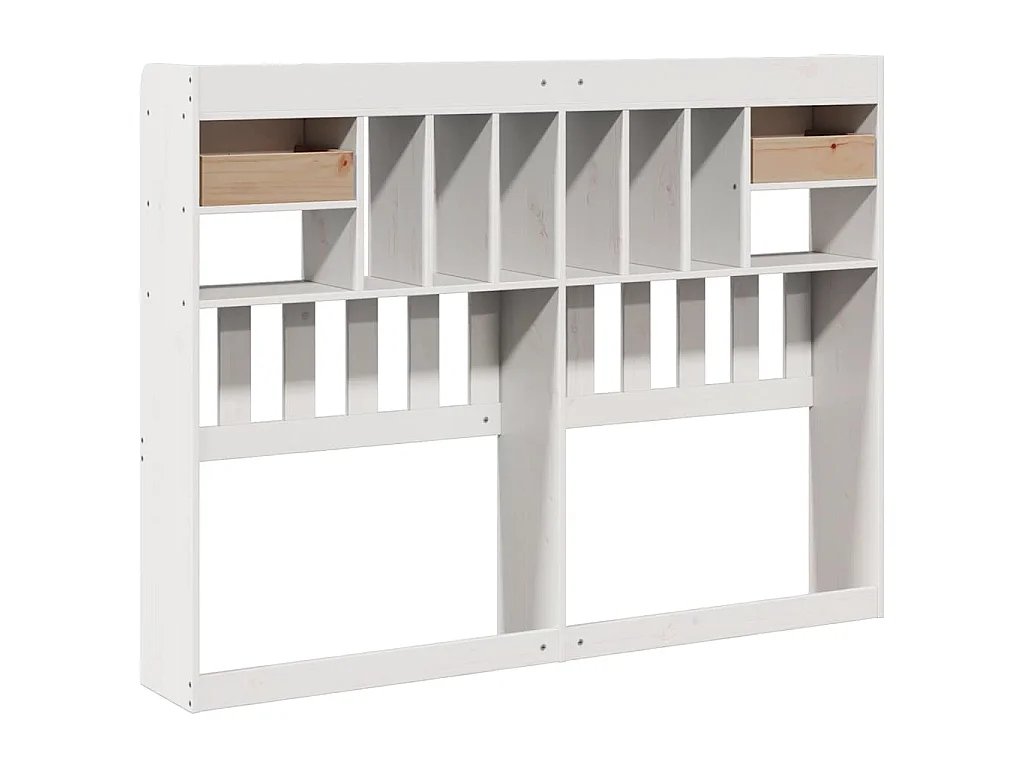 Hoofdbord met opbergruimte 160 cm massief grenenhout wit