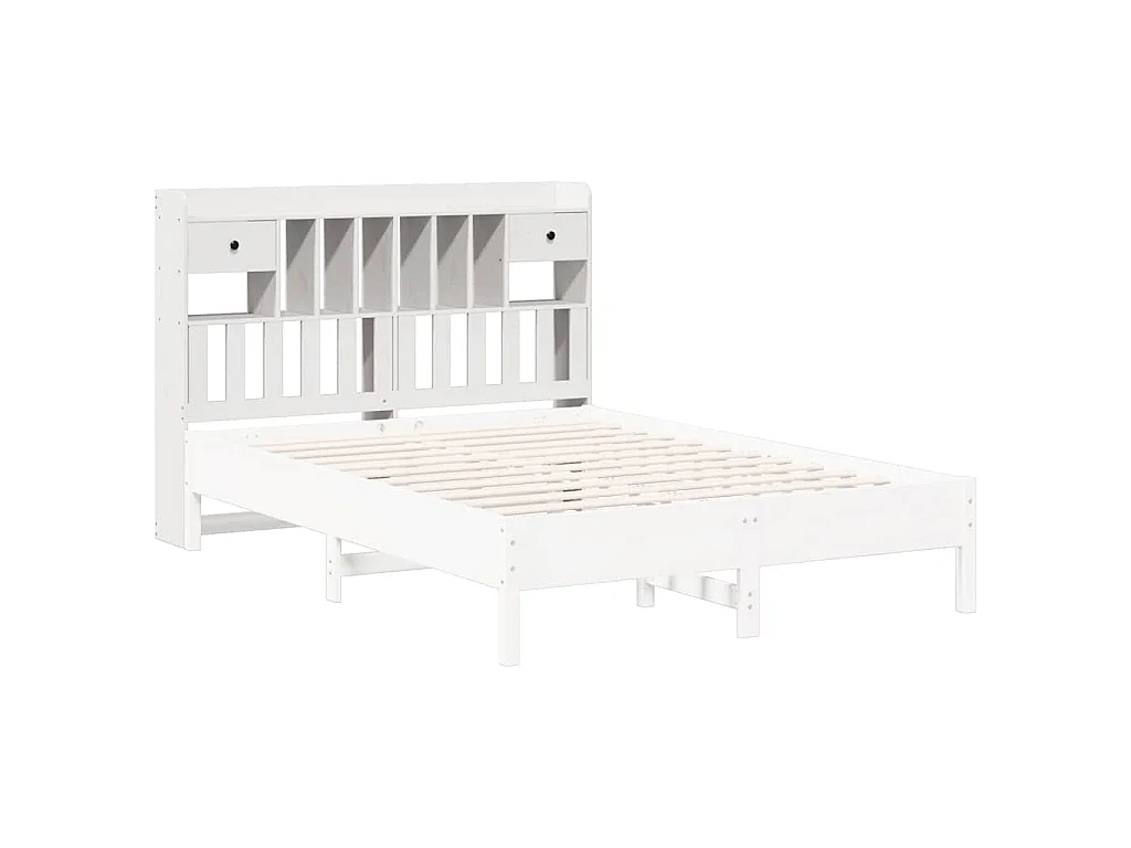 Hoofdbord met opbergruimte 160 cm massief grenenhout wit