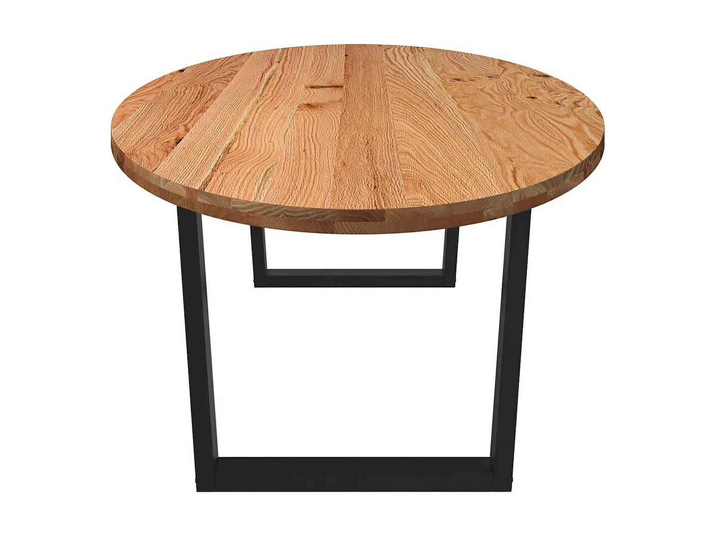 Eettafel 280x120x74 cm ovaal massief eikenhout lichtbruin