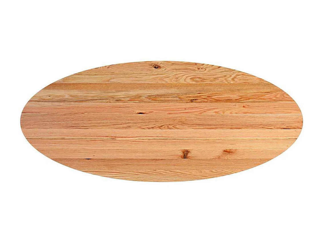 Eettafel 280x120x74 cm ovaal massief eikenhout lichtbruin