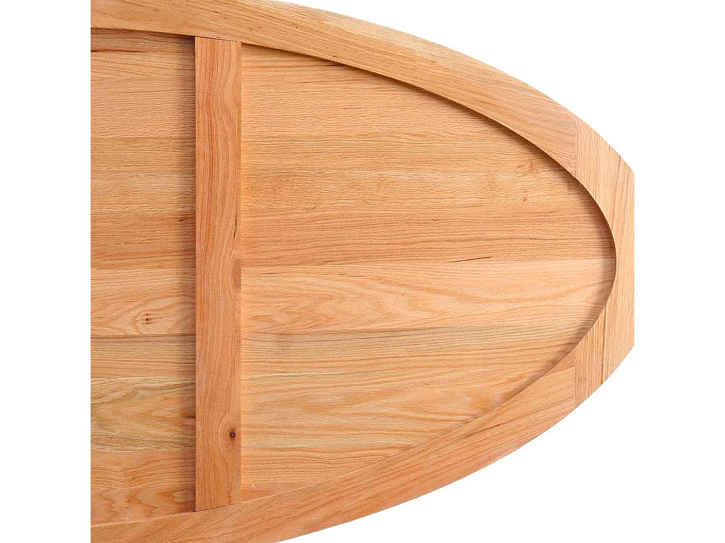 Eettafel 280x120x74 cm ovaal massief eikenhout lichtbruin