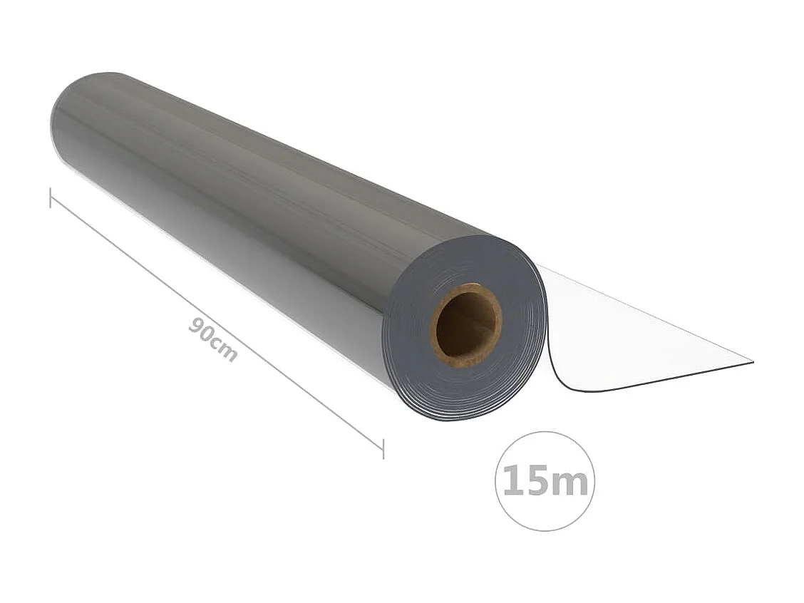 Rouleau transparent de protection de table 0,9x15 m 1,6 mm PVC