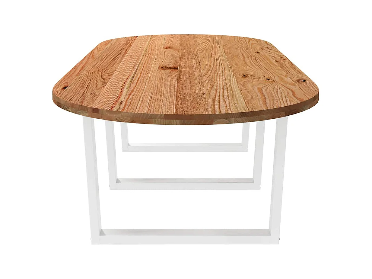 Esstisch Hellbraun 280x120x74 cm Massivholz Eiche Oval