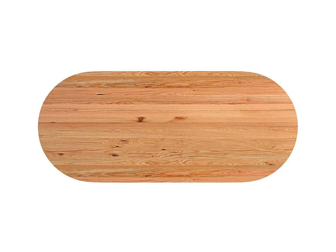 Esstisch Hellbraun 280x120x74 cm Massivholz Eiche Oval