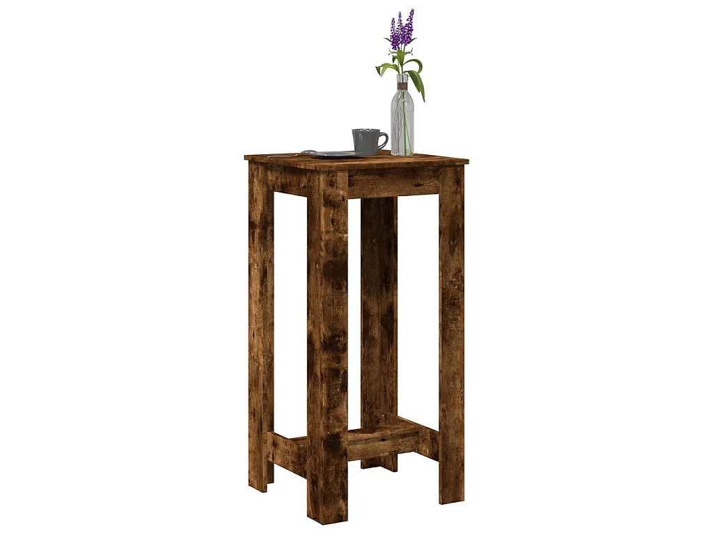 Table de bar chêne fumé 51x50x103,5 cm bois d'ingénierie