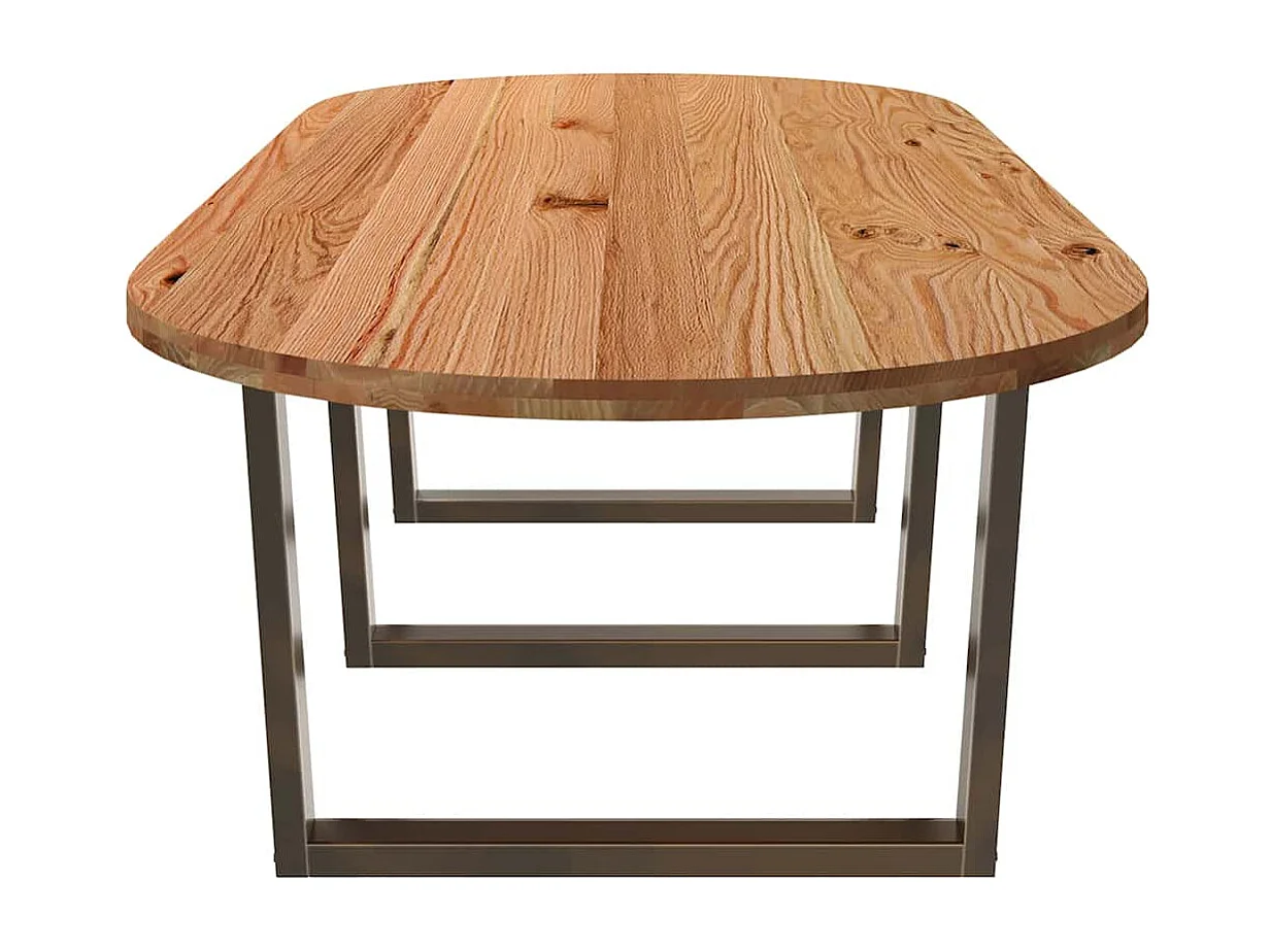 Eettafel 280x120x74 cm ovaal massief eikenhout lichtbruin