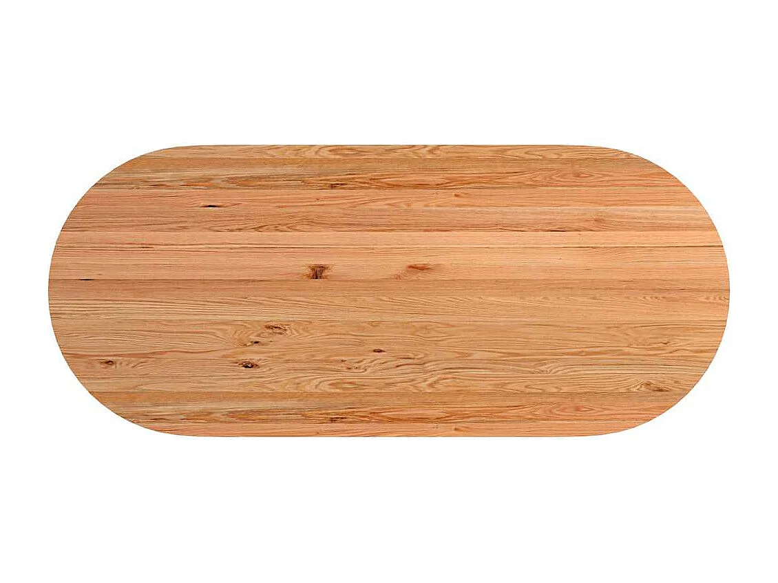 Eettafel 280x120x74 cm ovaal massief eikenhout lichtbruin