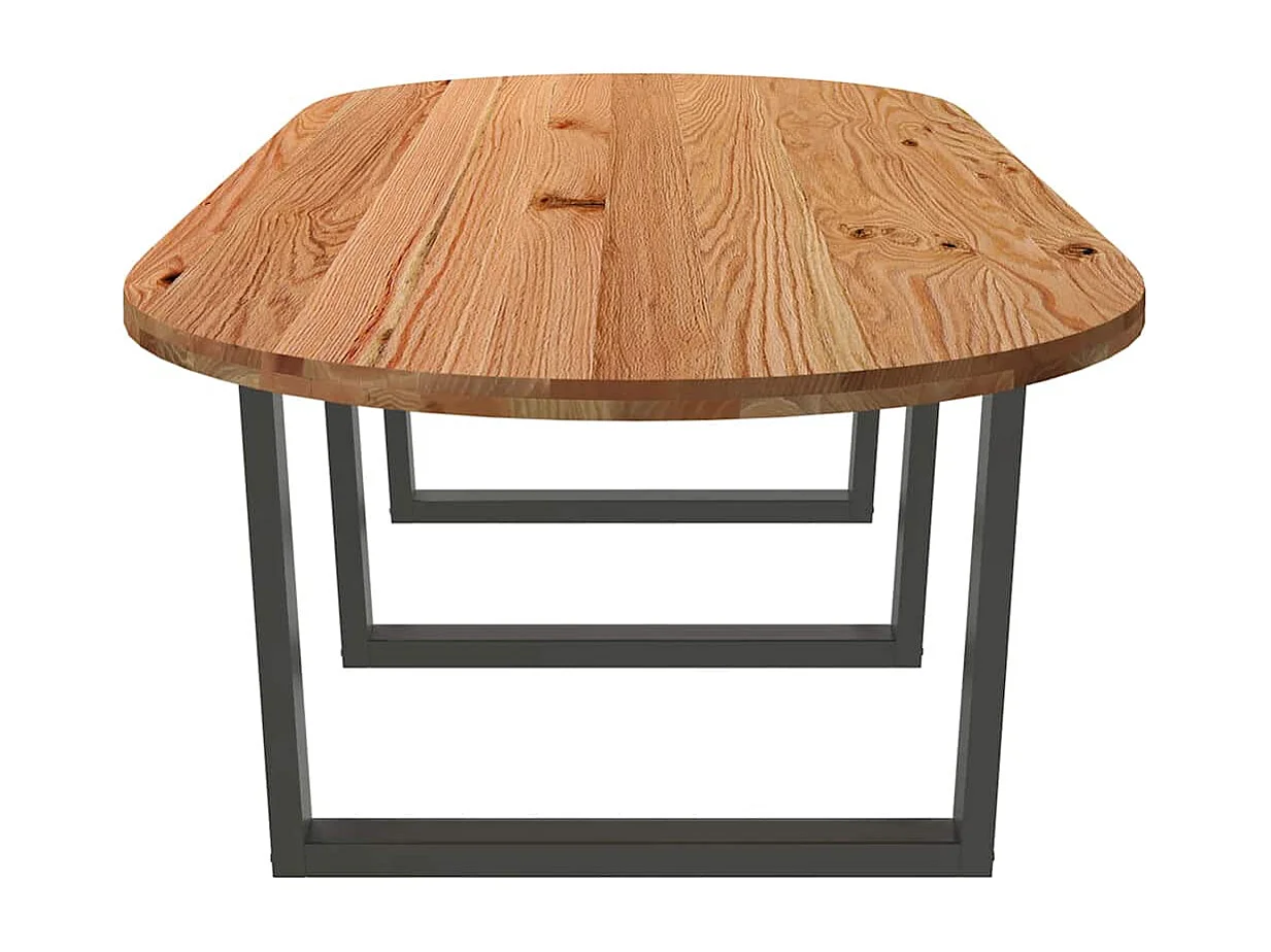 Esstisch Hellbraun 280x120x74 cm Massivholz Eiche Oval