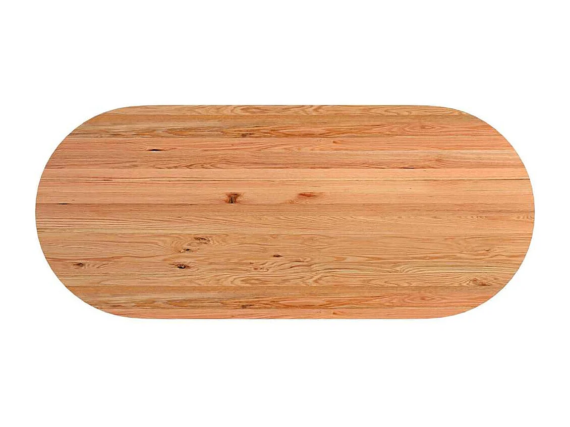 Esstisch Hellbraun 280x120x74 cm Massivholz Eiche Oval