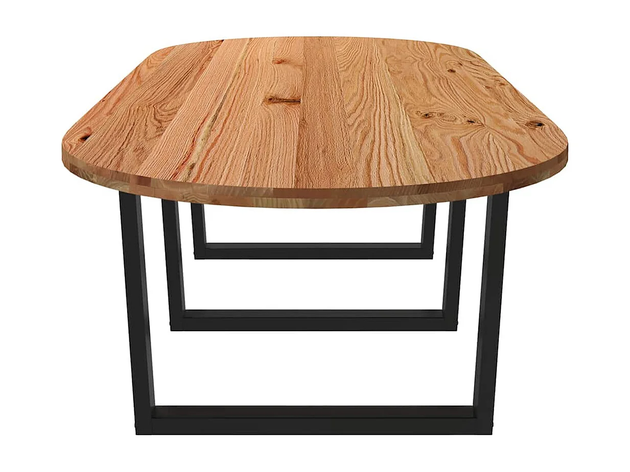 Esstisch Hellbraun 280x120x74 cm Massivholz Eiche Oval