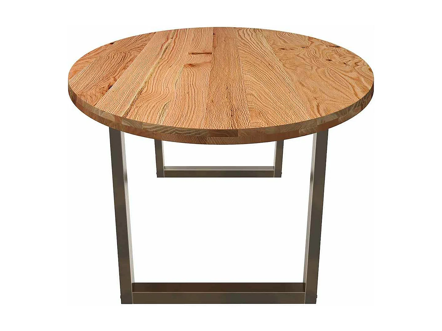 Eettafel 280x120x74 cm ovaal massief eikenhout lichtbruin