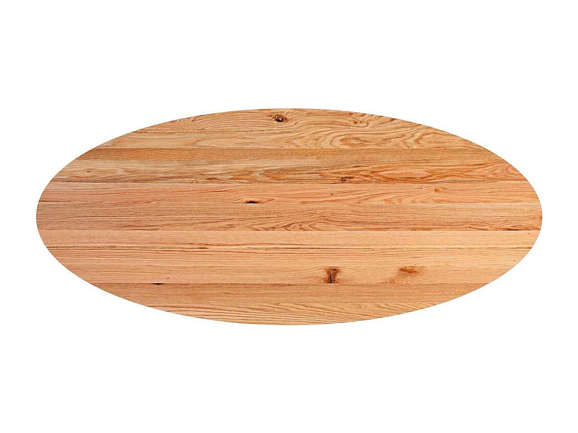 Eettafel 280x120x74 cm ovaal massief eikenhout lichtbruin