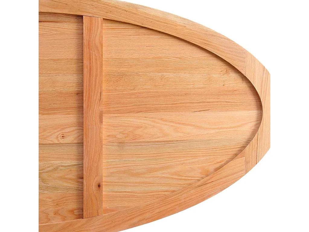 Eettafel 280x120x74 cm ovaal massief eikenhout lichtbruin