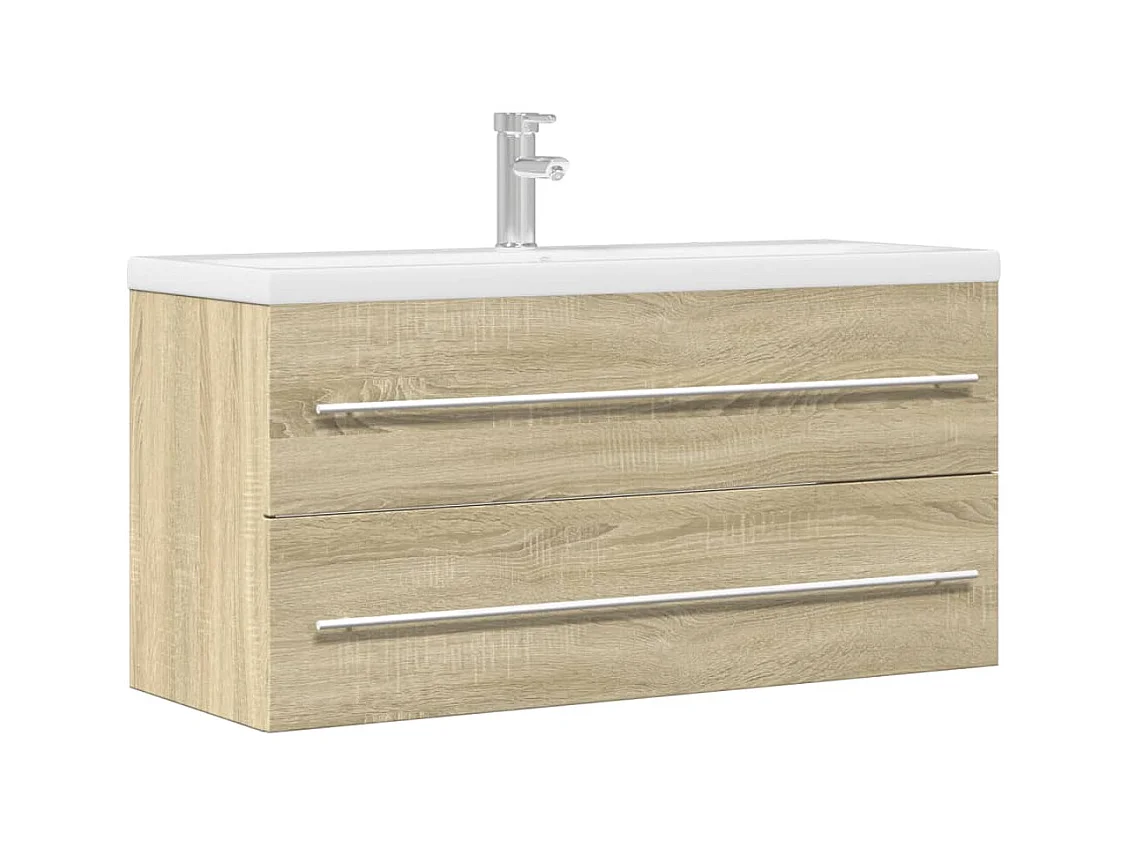 Armoire d'évier Chêne sonoma 100x38,5x48 cm Aggloméré