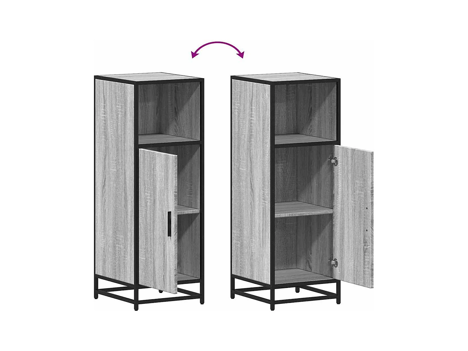 Armoire de salle de bain sonoma gris 35x37,5x100 cm