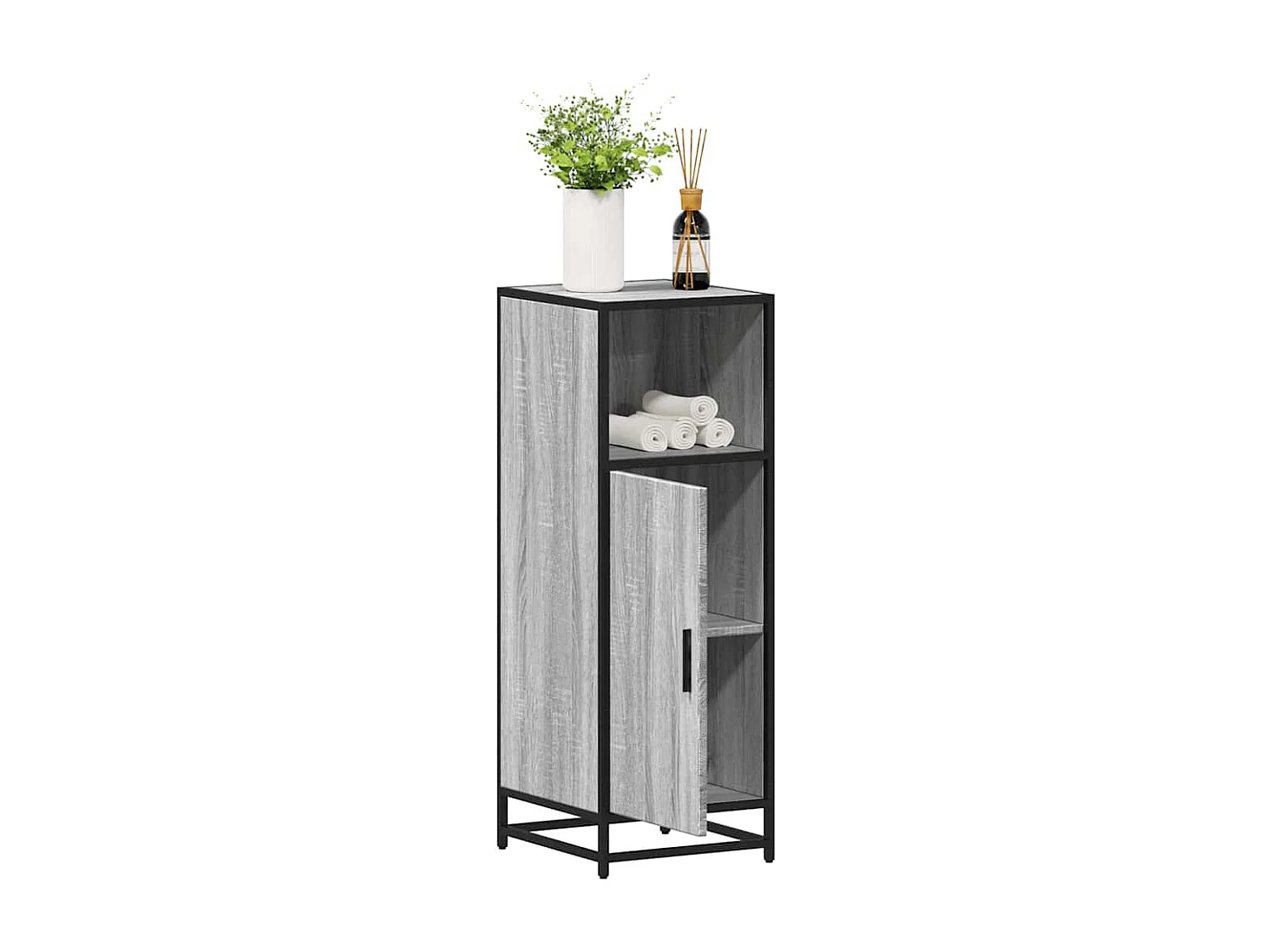 Armadietto Bagno Grigio Sonoma 35x37,5x100 cm Legno Multistrato