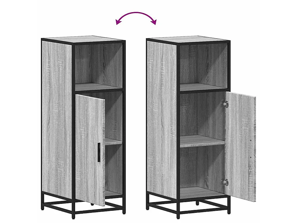 Armoire de salle de bain sonoma gris 35x37,5x100 cm