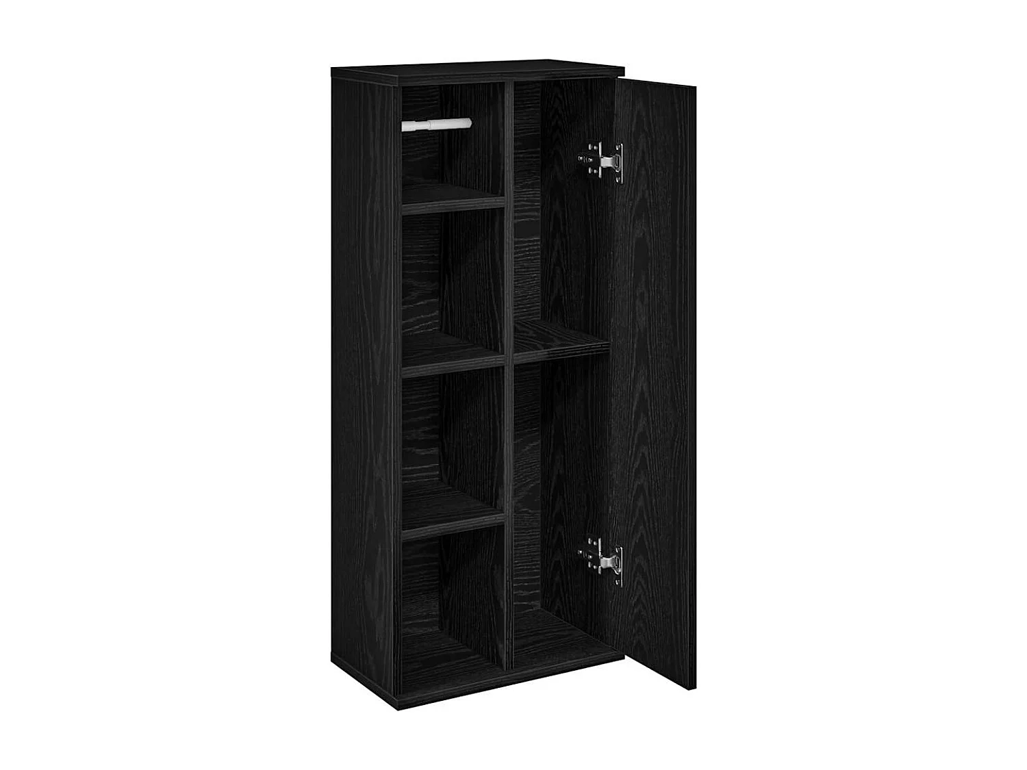 Badezimmerschrank mit Rollenhalter Schwarz 39x22x90 cm