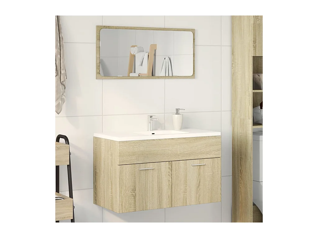 Armoire d'évier Chêne sonoma 80x38,5x46 cm Aggloméré