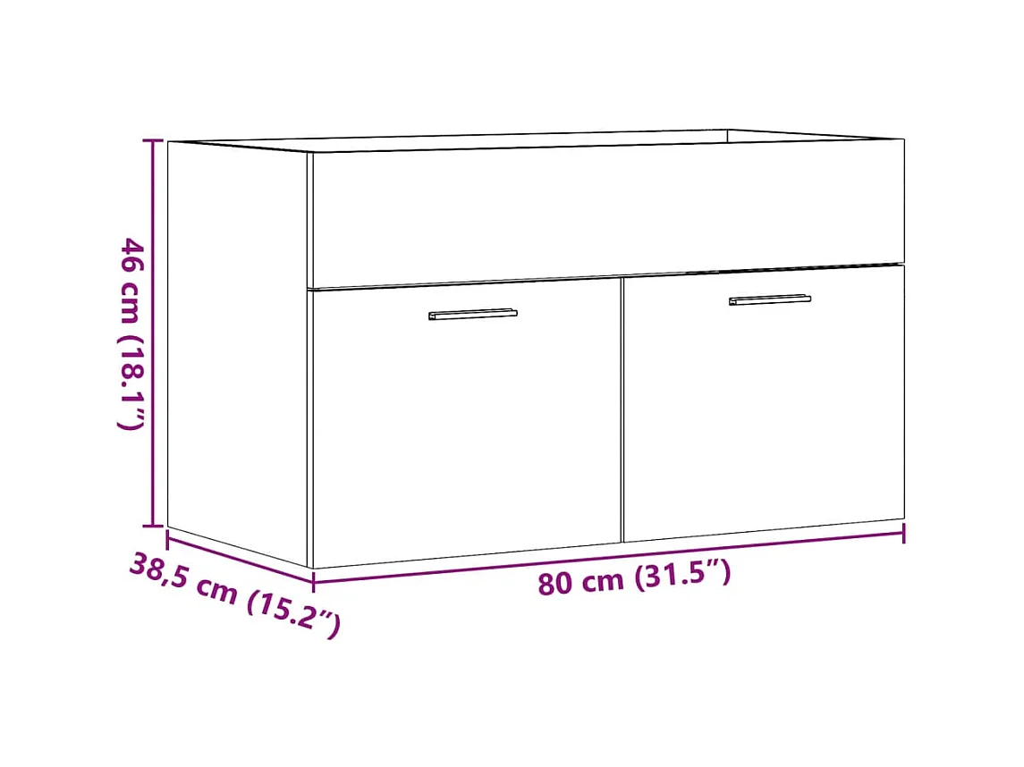Armoire d'évier Chêne sonoma 80x38,5x46 cm Aggloméré