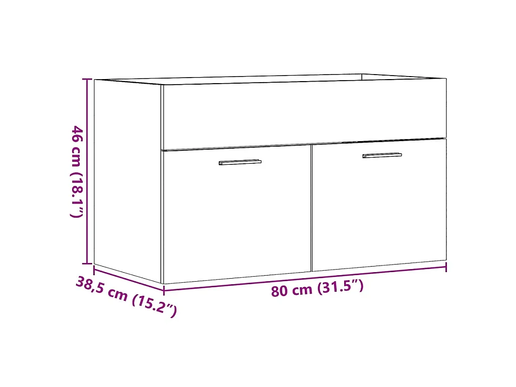 Armoire d'évier Chêne sonoma 80x38,5x46 cm Aggloméré