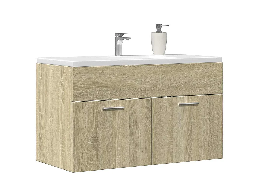 Armoire d'évier Chêne sonoma 80x38,5x46 cm Aggloméré