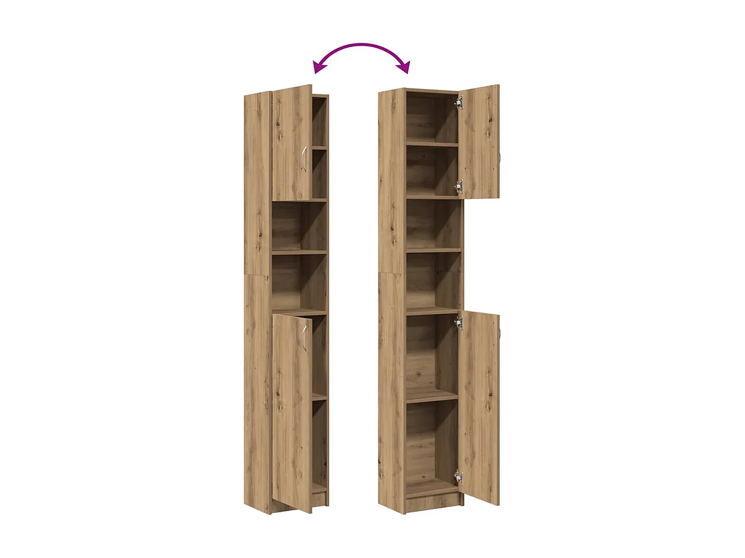 Armário de banheiro Carvalho artesanal 32x25,5x190 cm Madeira projetada