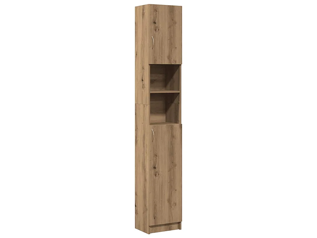 Mobiletto da bagno artigianale in rovere 32x25,5x190 cm